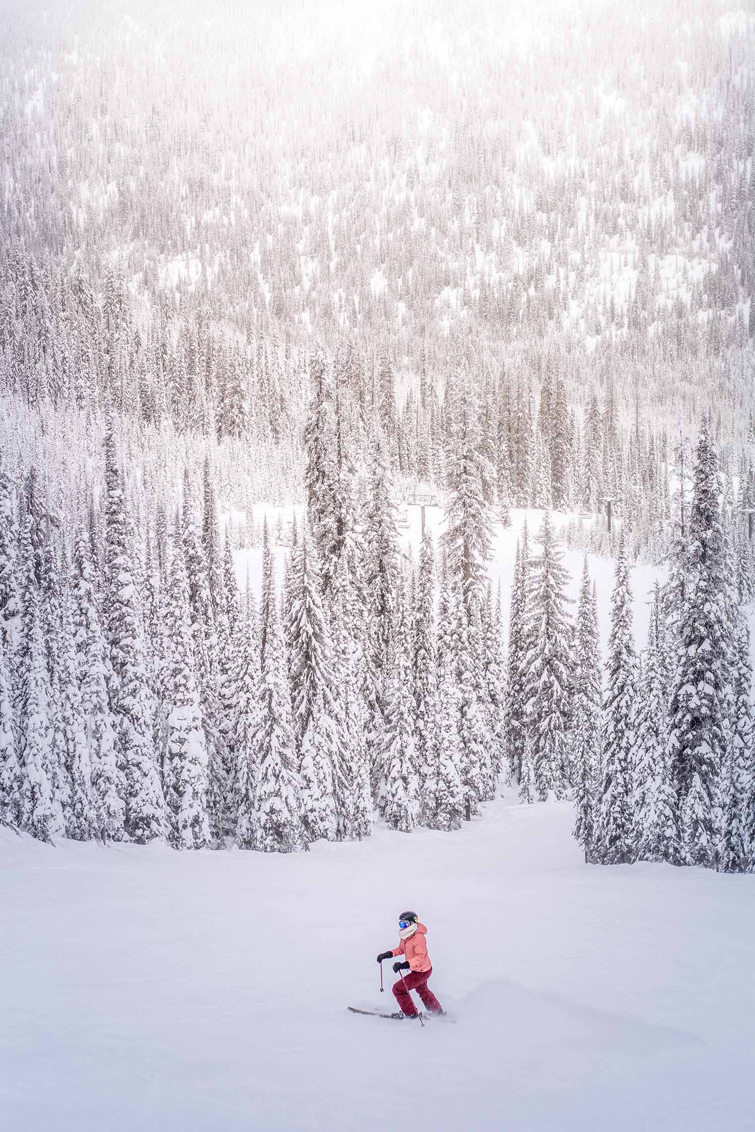 Person Skiing Down Mountain